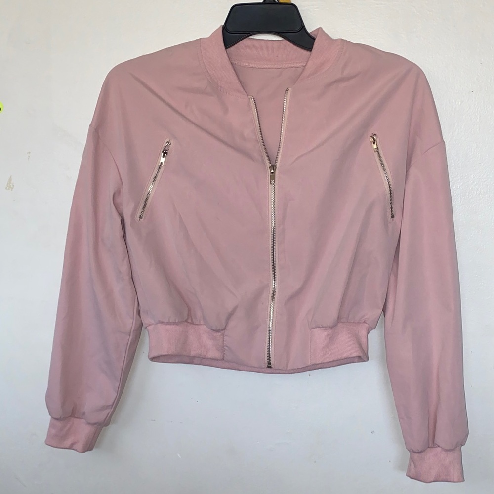 Blush Pink Bomber Jacket